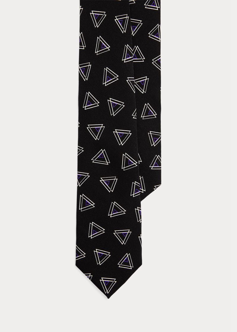 パープル レーベル ネクタイ メンズ 黒 Diamond-patterned Silk IPSKO1926